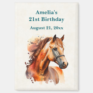 Imán Cumpleaños del hermoso caballo Sorrel, guardar la