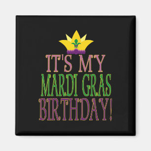 Imán Cumpleaños del Mardi Gras - Tema Fiesta del Mardi 