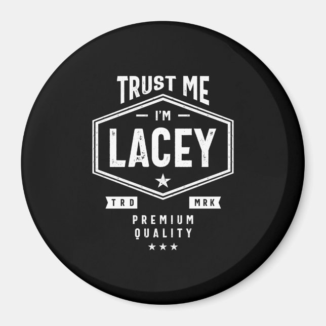 Imán Cumpleaños del nombre personalizado de Lacey (Frente)