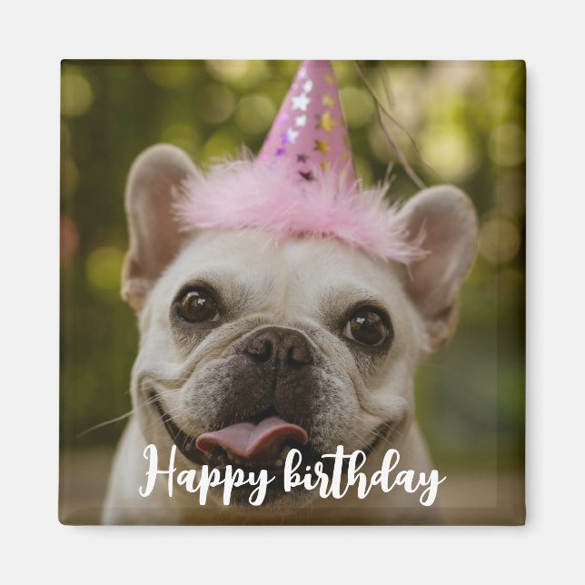 Imán Cumpleaños del perro mascota personalizado (Frente)