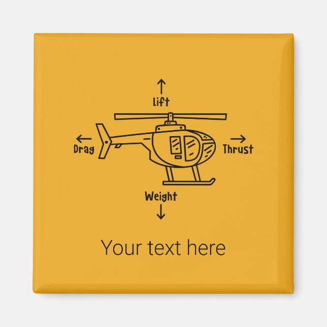 Imán Cumpleaños del piloto de aviación de Helicopter Il (Frente)