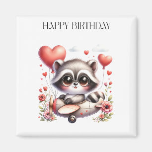 Imán Cumpleaños del piloto mapache