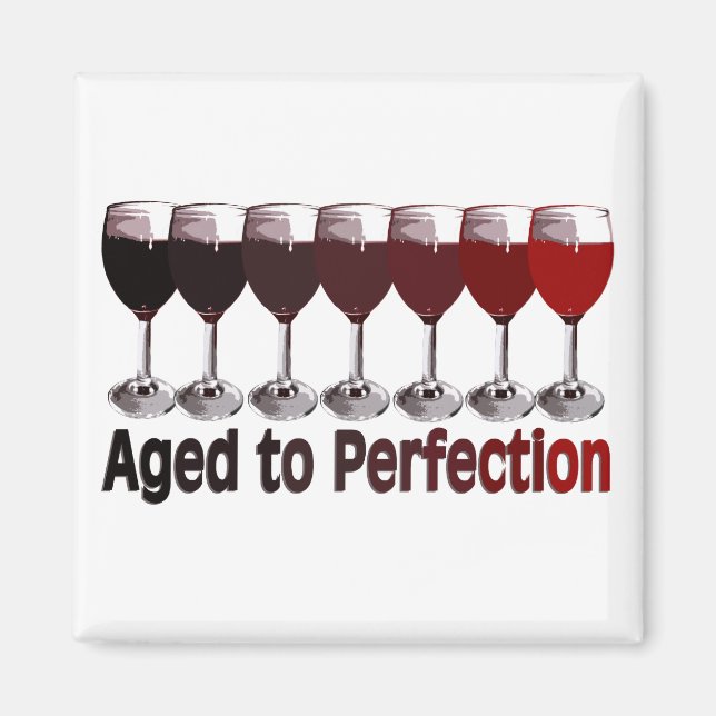 Imán Cumpleaños del Vino Rojo (Frente)