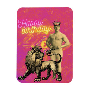 Imán Cumpleaños divertido arte alterado vintage hombre 
