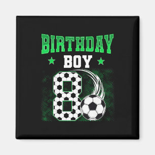 Imán Cumpleaños divertido de 8 años niño tema fútbol fi