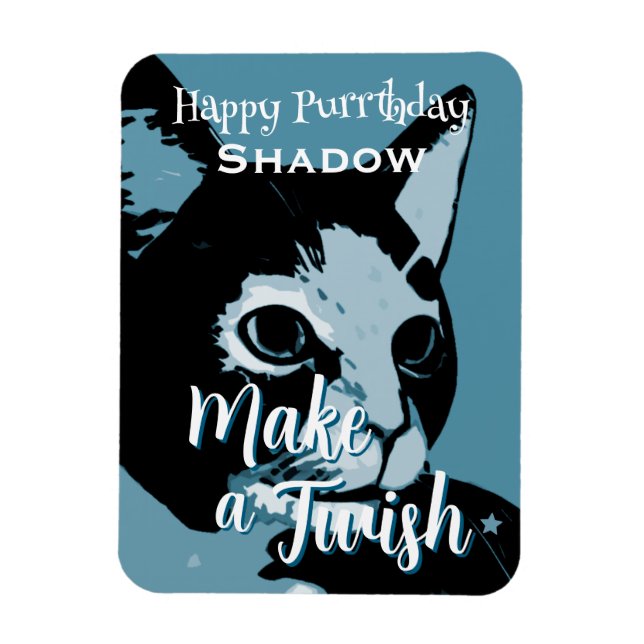 Imán Cumpleaños Divertido Purrthday Gato (Vertical)