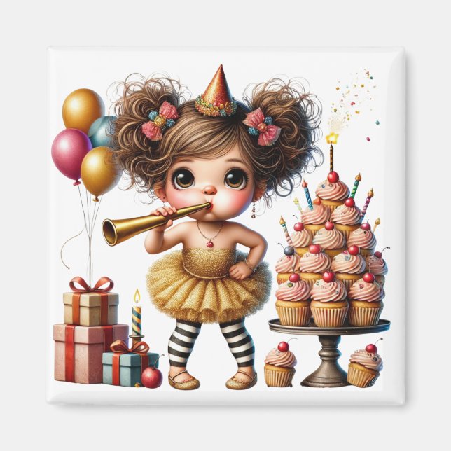 Imán Cumpleaños divertido y extravagante de Gnomo (Frente)
