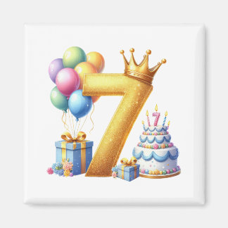 Imán Cumpleaños dorado 7