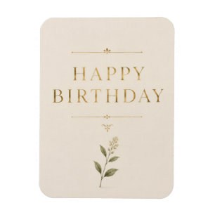 Imán Cumpleaños elegante personalizado con dorado antig