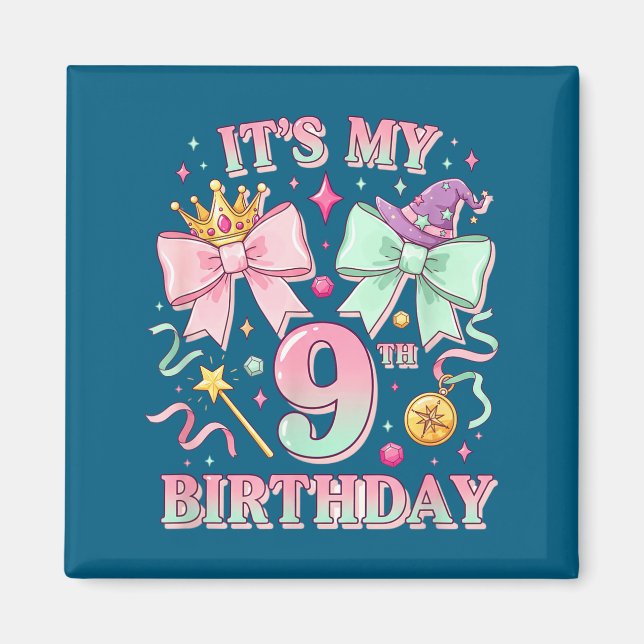 Imán Cumpleaños Es Mi Cumpleaños Número 9 Cumpleaños Li (Frente)