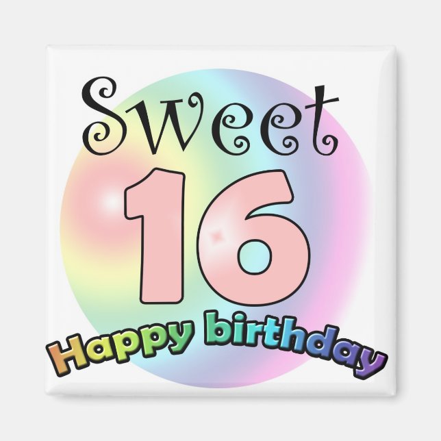 Imán Cumpleaños Feliz 16 (Frente)