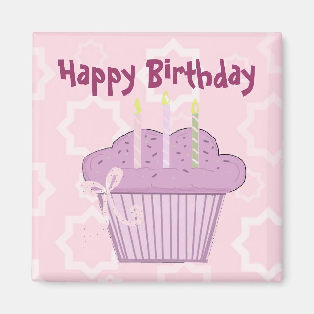 Imán Cumpleaños Feliz Cupcake (Frente)