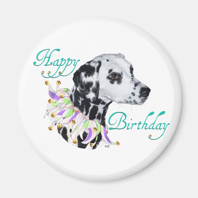 Imán Cumpleaños Feliz Dálmata (Frente)