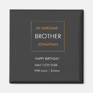 Imán Cumpleaños feliz, tipografía blanca y Naranja