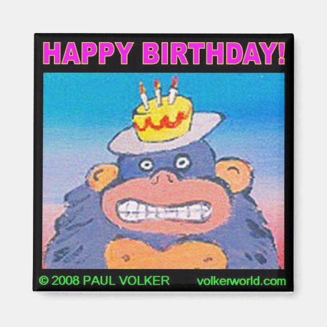 IMÁN CUMPLEAÑOS GORILLA $3.00 (Frente)