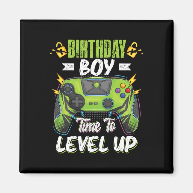 Imán Cumpleaños Hora Del Niño Para Levantar Videojuego  (Frente)