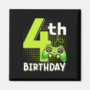 Imán Cumpleaños Jugador 4 Años Viejo Divertido Videojue