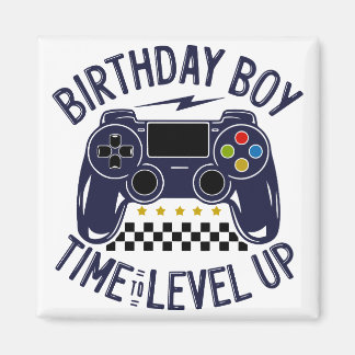 Imán Cumpleaños Niño Tiempo de Subir de Nivel