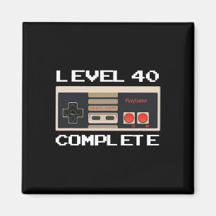 Imán Cumpleaños Nivel 40 Videojugador Completo 