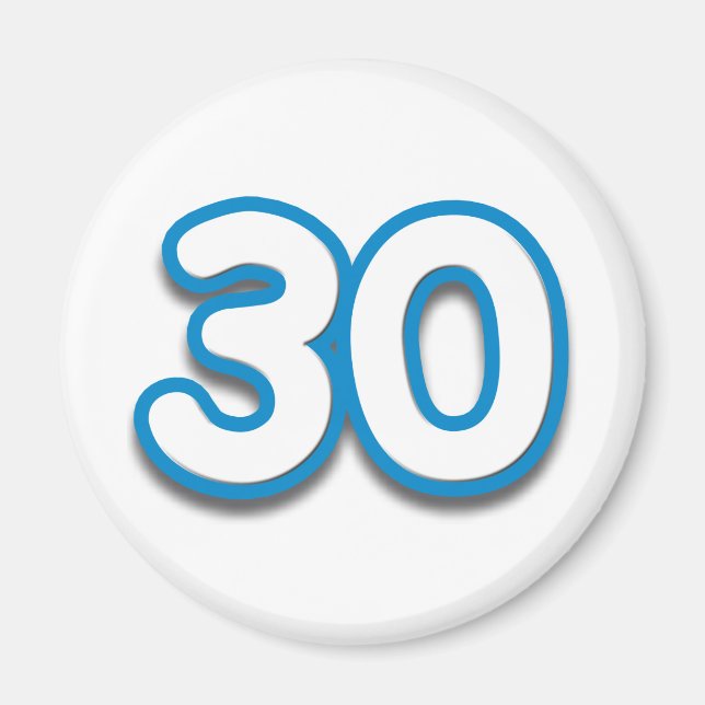 Imán Cumpleaños o Aniversario de 30 años - Añadir texto (Frente)