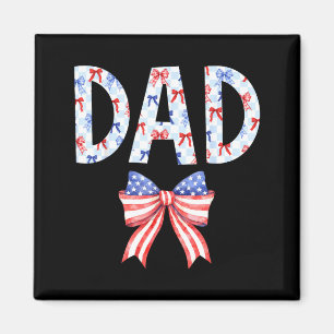 Imán Cumpleaños Papá Bandera de EE. UU. Lazo Fiesta Fam