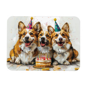 Imán Cumpleaños Pembroke Welsh Corgi Dogs