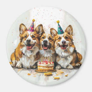 Imán Cumpleaños Pembroke Welsh Corgi Dogs