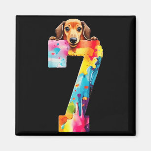 Imán Cumpleaños Perro 7 Años Dachshund