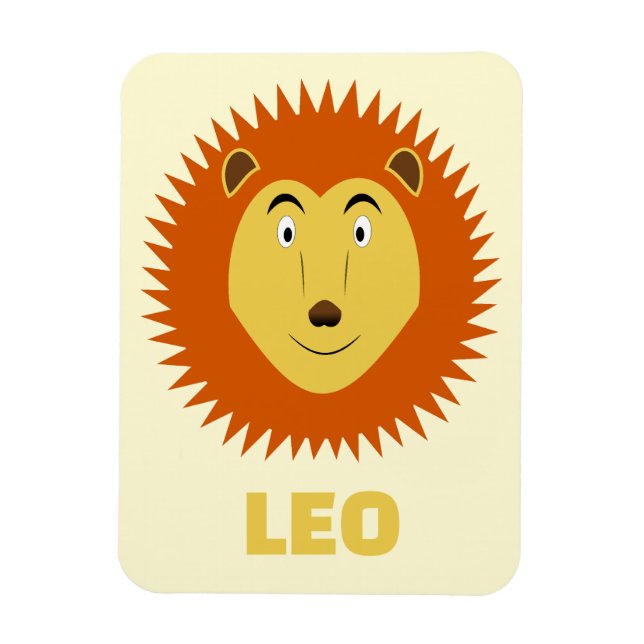 Imán Cumpleaños personalizado signo Leo León (Vertical)
