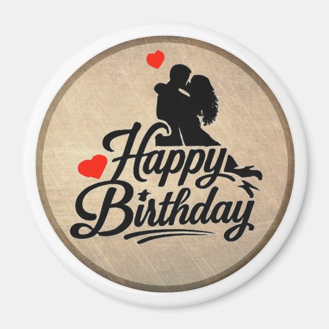 Imán Cumpleaños Romántico Feliz (Frente)