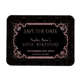 Imán Cumpleaños Rose Gold Great Gatsby Save The Date