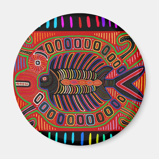 Imán Cuna Indian Mola Flying Fish (Frente)