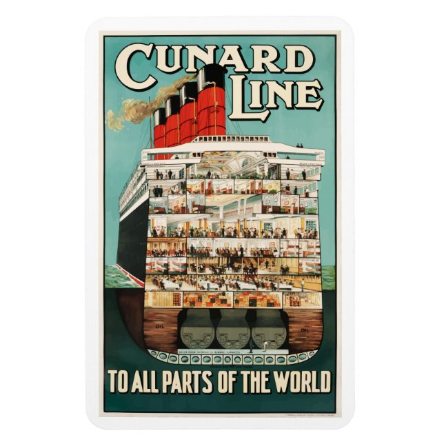 Imán Cunard ocean liner steamship lujoso poster, (Vertical)