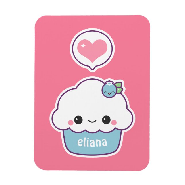 Imán Cupcake de arándanos (Vertical)