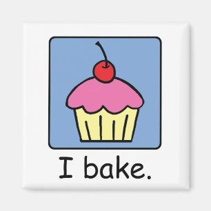Imán Cupcake de arte gráfico de dibujos animados con gl