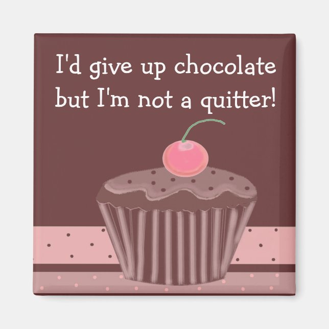Imán Cupcake de chocolate con dicho (Frente)