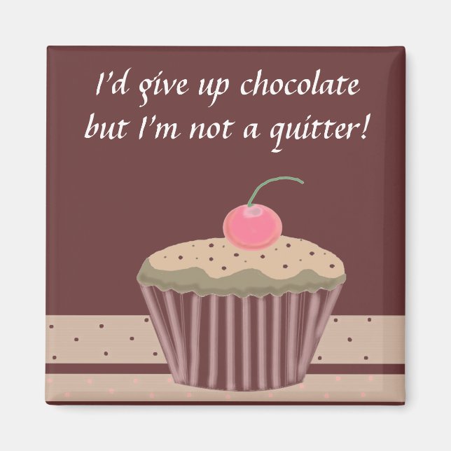 Imán Cupcake de chocolate con dicho (Frente)