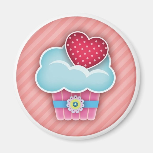 Imán Cupcake Heart Magnet (Frente)