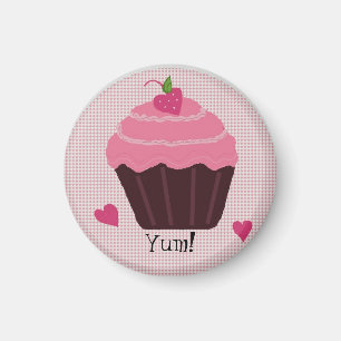 Imán Cupcake Rosa Glaseado