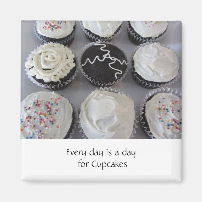 Imán Cupcakes Elegantes Con Frase (Frente)