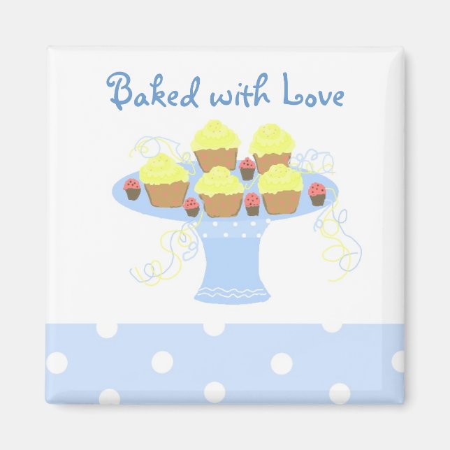 Imán Cupcakes Horneados con Amor (Frente)