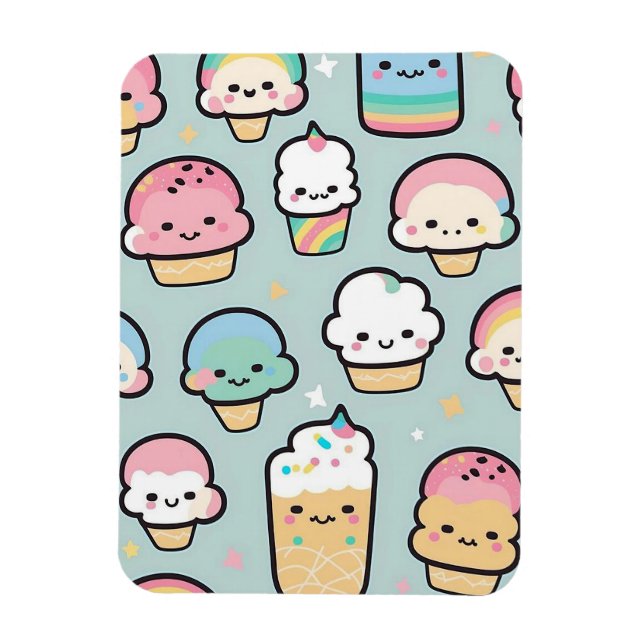 Imán Cupcakes y helado (Vertical)