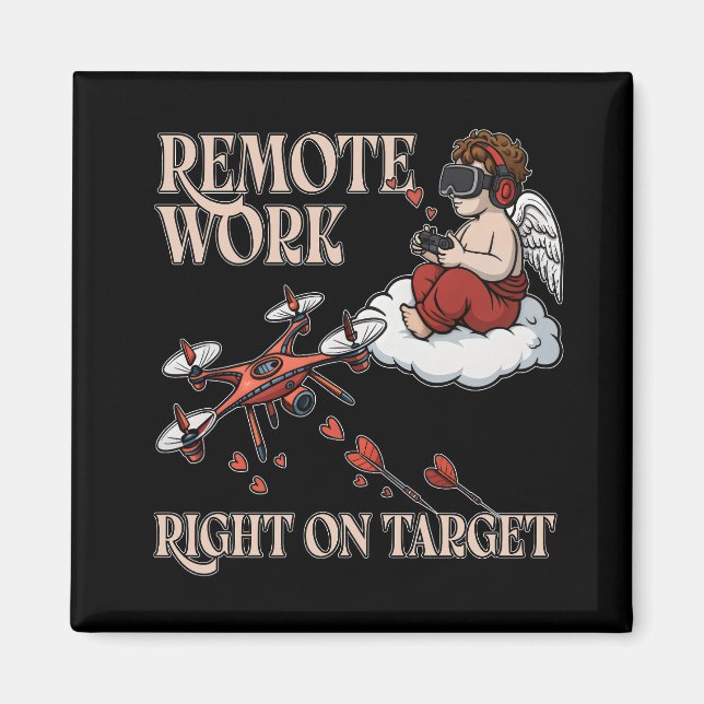 Imán Cupid Remote Work, Valentine’s Day (Frente)