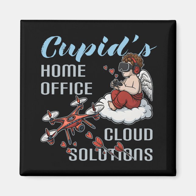 Imán Cupid’s Home Office, Drone Valentine’s Day (Frente)