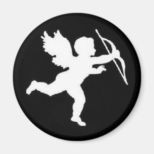 Imán Cupido blanco magnético en negro