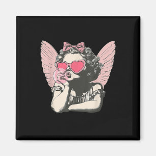 Imán Cúpido Retro Día de San Valentín Lindo Cúpido Vint