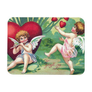 Imán Cupidos de juego Retro Cute Vintage Valentine Hear