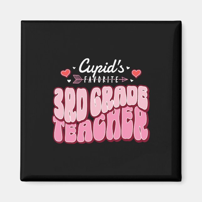 Imán Cupid's Favorite 3rd Grade Teacher Valentine's Day (Frente)
