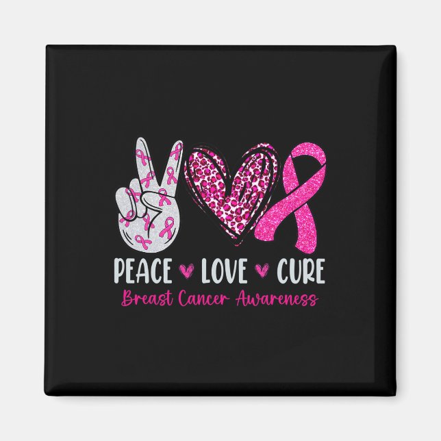 Imán Cura de amor Cinta rosa Conciencia sobre el cáncer (Frente)