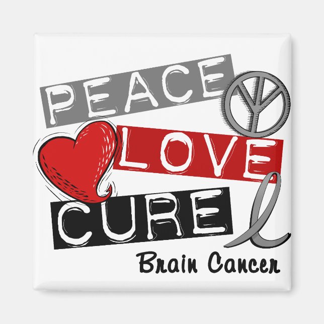 Imán CURA DE AMOR DEL Cáncer de Cerebro 1 (Frente)